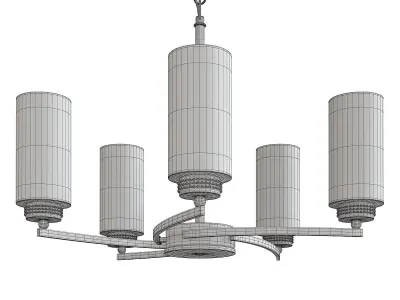 Domecelle Antique Brass 5 Light Pendant Low-poly 3D model