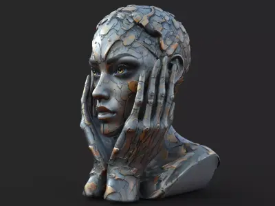 Cyberpunk Head Low-poly 3D model