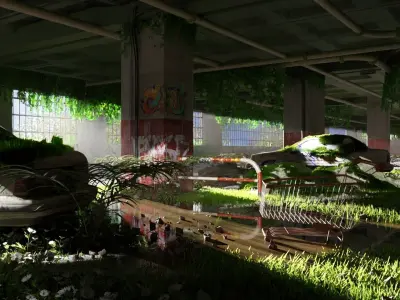 the last of us - post apocalypse style scene made with blender 3D model