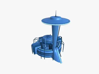 SciFi Facility D03 Blue - Sci Fi Exterior Design Low-poly 3D model