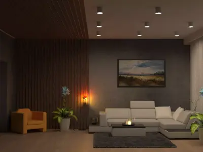 sophisticated Interior Room Free 3D model