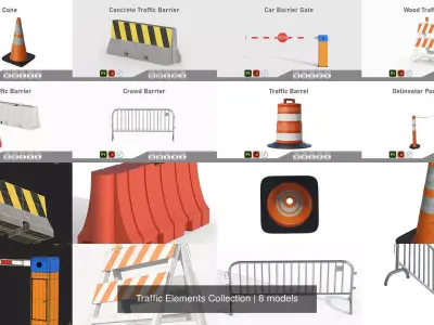 Traffic Elements Collection 3D Model Pack