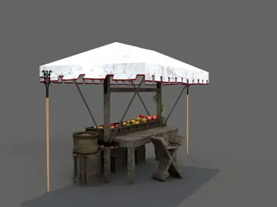 Medieval Market Stall 03 3D model