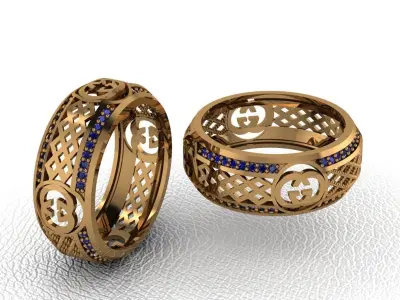 alans ring 48 pieces drawing 3d rihone drawing ring 3D print model