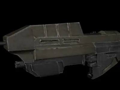 Sci-fi machine gun Low-poly 3D model
