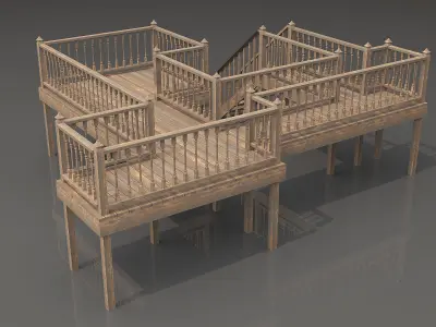 Wood Veranda 1 3D model