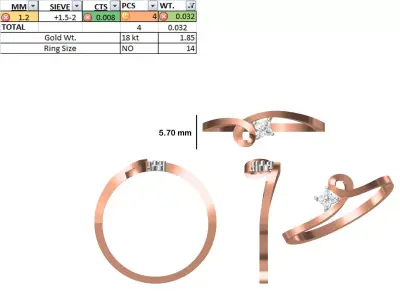 Women Light Weight Ring STL OBJ FBX JCD Details 3D print model 9