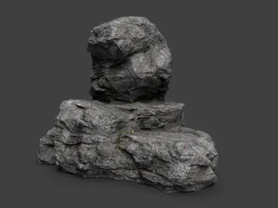 Cliff Rock 4-2 Low-poly 3D model