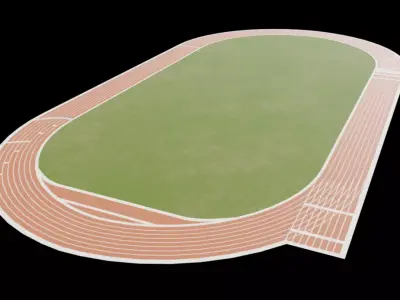 Track Field Low-poly 3D model