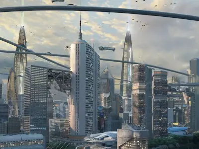 Modern science fiction future architecture  3D model