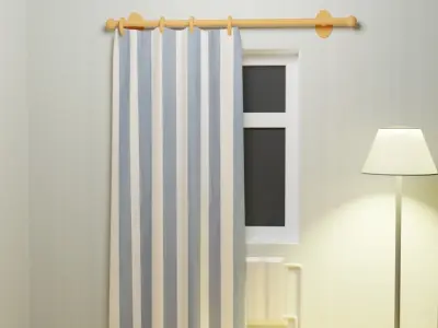 Workplace at home Low-poly 3D model