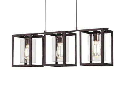 London Bronze 3 Light Fitting Low-poly 3D model