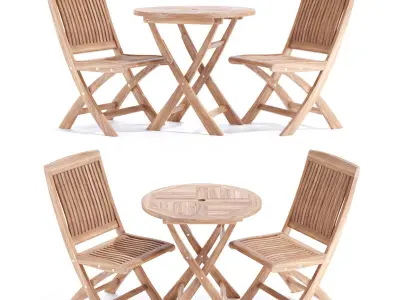 Round table with chairs 3D model