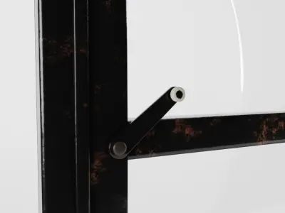 Vintage Arched Industrial Window Low-poly 3D model