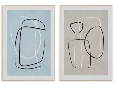 Abstract Painting Frame set 3D model 877
