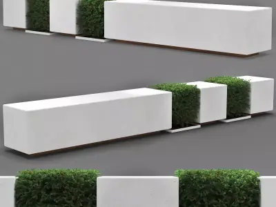 bench1102 planter bench 3D model