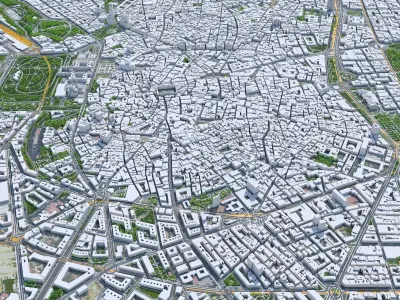 Madrid Downtown Spain Low-poly 3D model