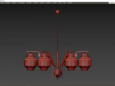 Stilnovo Style Chandelier Low-poly 3D model