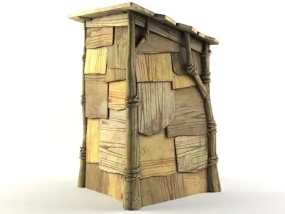 Shrek toilet Free low-poly 3D model Low-poly 3D model