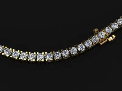 Diamond Tennis Necklace Links 2MM 3D print model