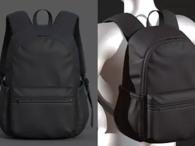 Backpack bag baggage Color 3d low poly  Low-poly 3D model