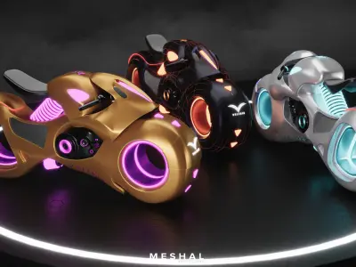 Futuristic science Fiction motorcycle   3D model