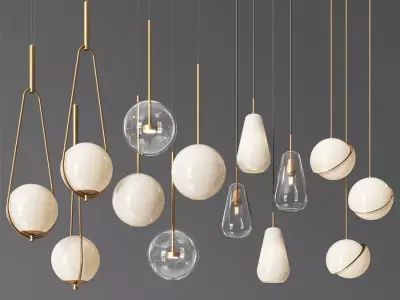 Pendant Light Collection 3D model
