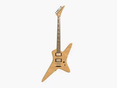 Electric Guitar I09 Light Wood - Music Instrument Design Free low-poly 3D model
