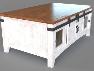 Anton Farmhouse Cocktail Solid Table 3D model