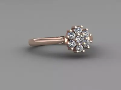 Rose Gold Women Diamond Ring 3D print model 3D print model 41