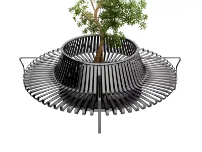 Park lounge chair Low-poly 3D model