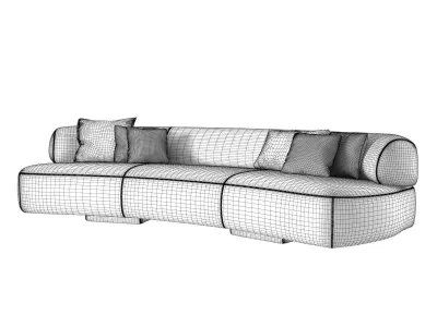 Gogan 3 Seater Sofa 3D model