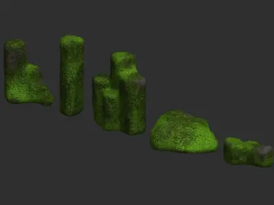 Rock Set 01 - Moss 2 Low-poly 3D model