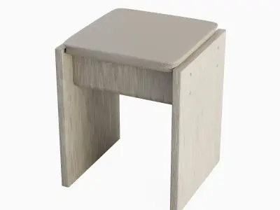 Wooden Stool 02 3D model