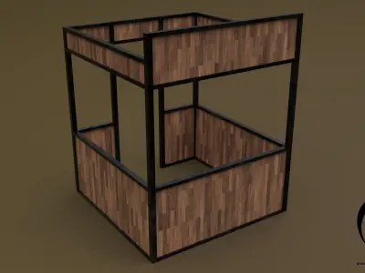 Stall stand Set 4M1T 01 R Low-poly 3D model