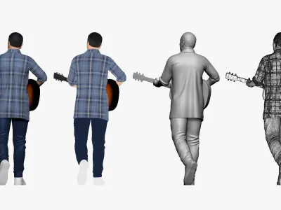 001128 guitarist 3d print ready 3D print model