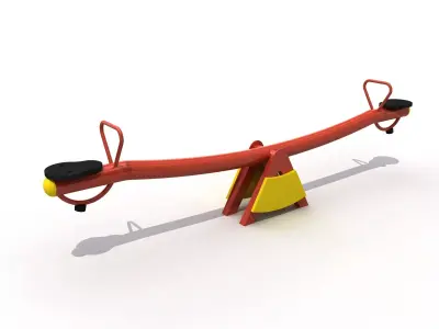 Kids Game Play Equipment 001 Metal Seesaw 3D model