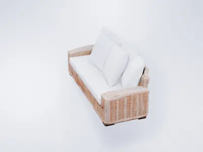 Stylized Garden Lounge Sofa - Low Poly Outdoor Seating 3D model
