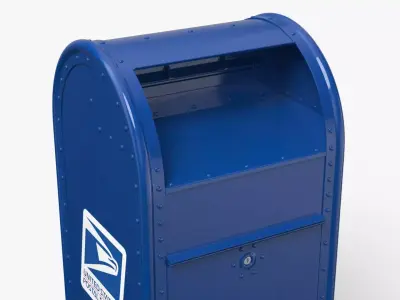 USPS Curbside Mail Box Blue 3D model