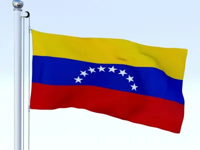 Animated Venezuela Flag Low-poly 3D model