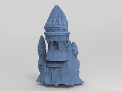 Sculpted obsidian rocks 1 3D model