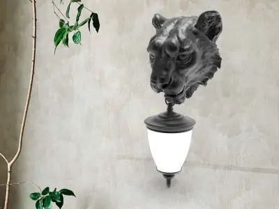 Lion Head Wall Lamp 3D print model buy