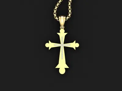 High Cross Pendant Light Gold 18K 3CP037 3D print model