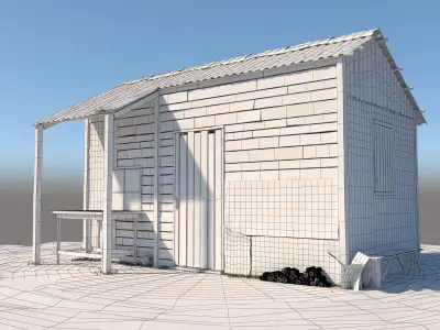 3D Wooden Shed model 3D model