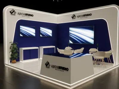 Exhibition booth design 3D model 5m x 4m 3D model