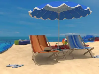 The Beach ring and ball 3D model