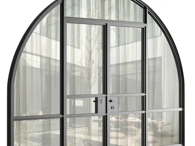 Arched window and entrance door produced by European Window Low-poly 3D model