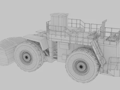 Wheel Loader Komatsu WA1200 Low-poly 3D model