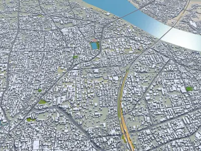 Surat India 40km Low-poly 3D model