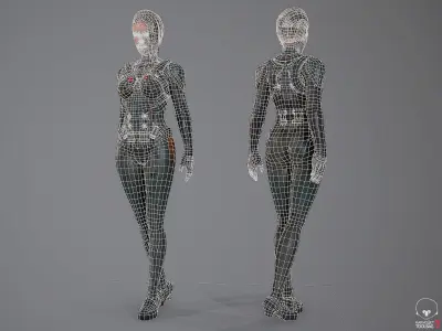 Ada Sci-fi Game Ready low-poly 3d model Low-poly 3D model